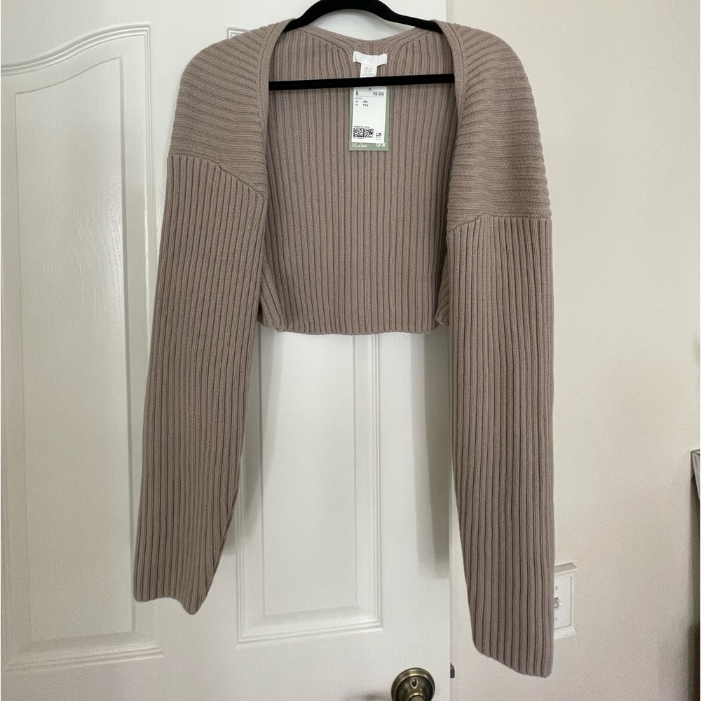 Taupe knit bolero